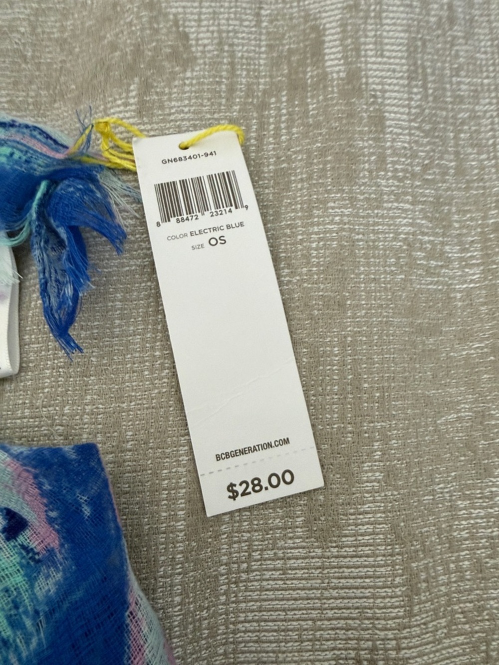 BCBGeneration Blue Patterned Wrap Scarf - Picture 2 of 2